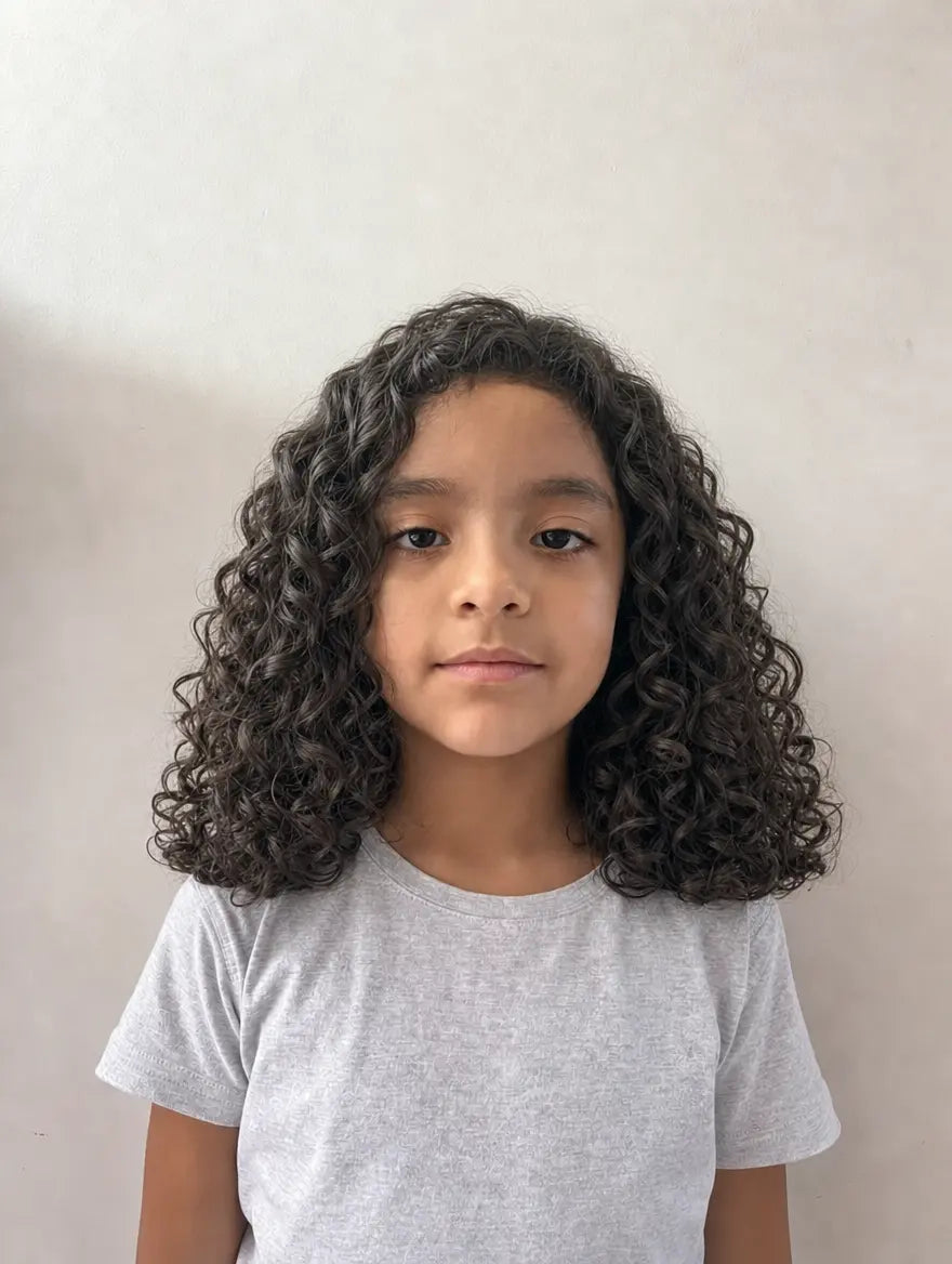 Cabello rizado después de usar el kit