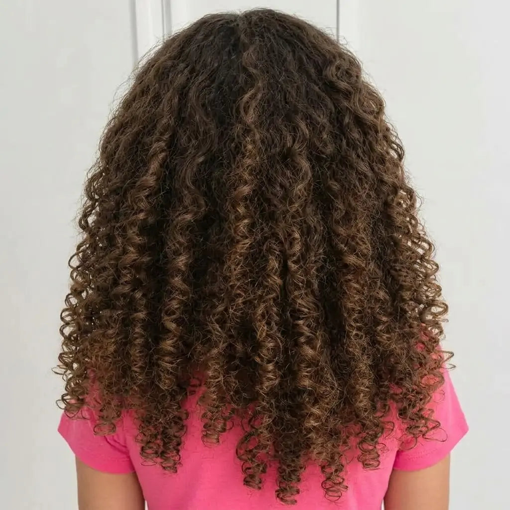 Cabello rizado antes de usar el kit